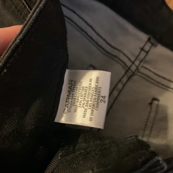 Carmar Black Lace Up Skinny Denim Jeans Size 24 XS - Picture 3 of 3